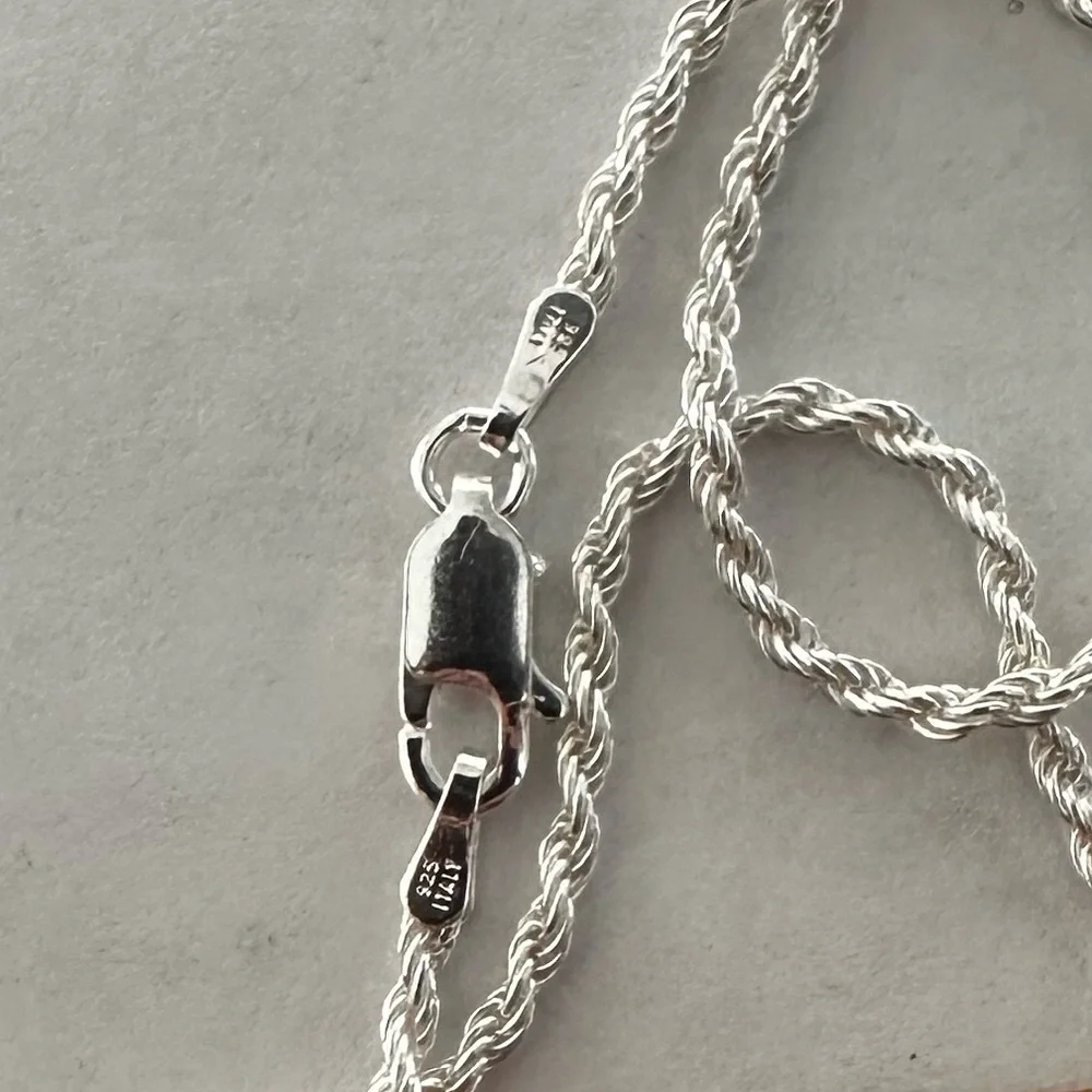 925 Silver 18” necklace 2mm rope chain unisex